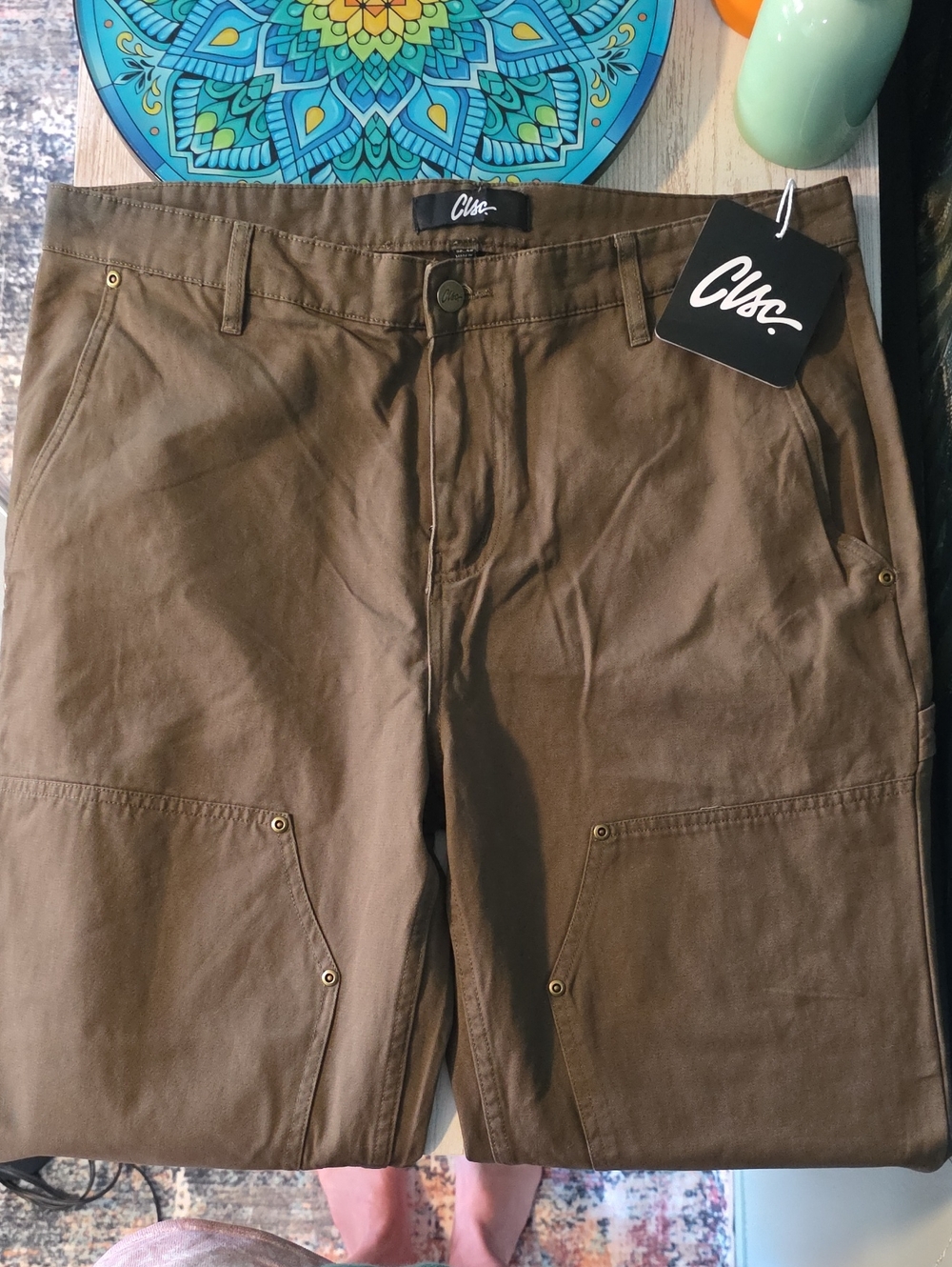 Men's Brown Cargo Pants - Straight Fit Utility Trousers